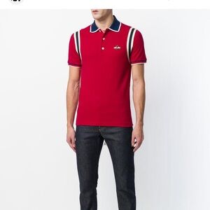 Gucci Red Polo with Navy and White Accents